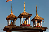 Vientiane, Laos - Pha That Luang, Other structures on the ground include a number of pavilions sheltering images of the Buddha.